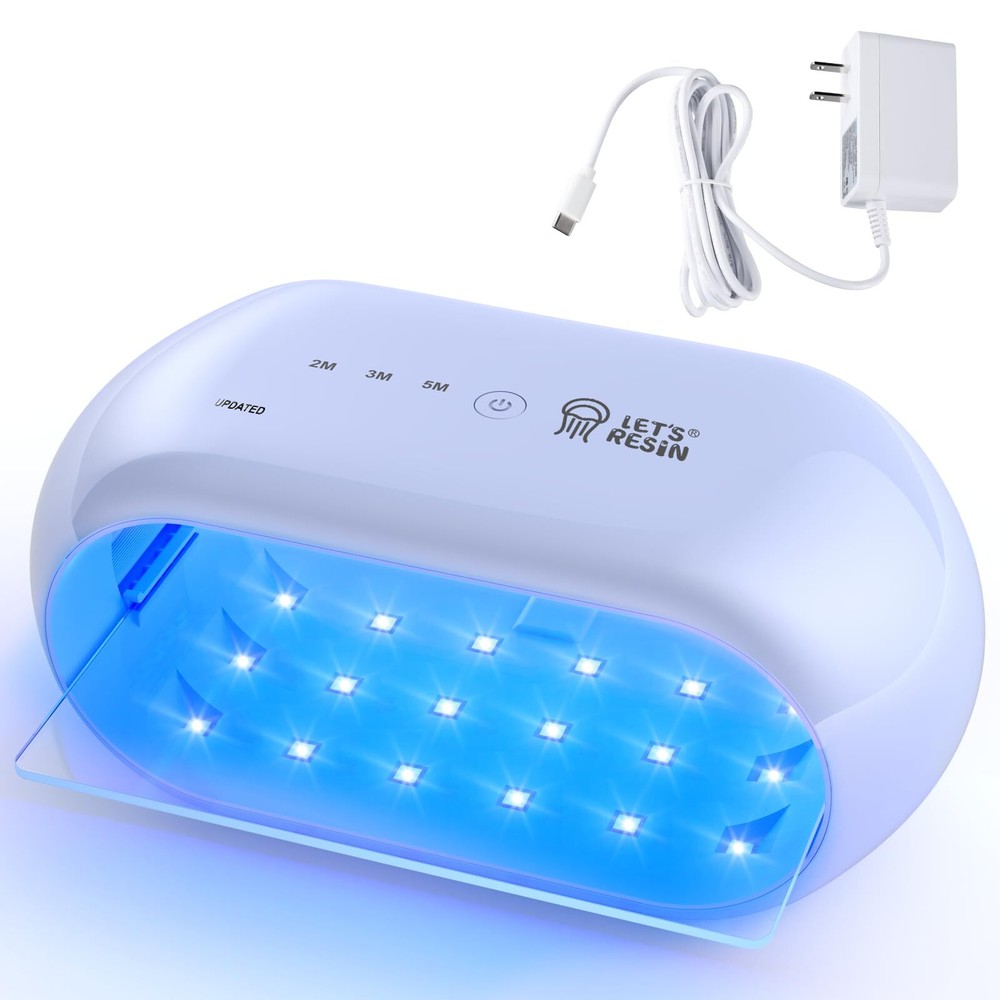 36W UV Resin Curing Lamp with 36 LEDs and 2m/3m/5m Timer for DIY Crafts
