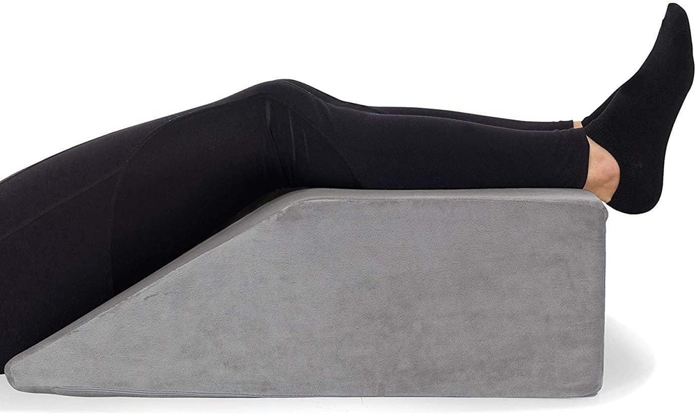 Leg Elevation Wedge Pillow - with Full Memory Foam Top, High-Density Leg Rest E