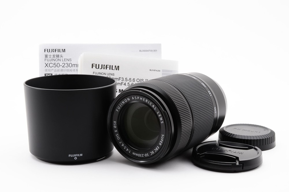 Fujifilm Fujinon XC 50-230mm F4.5-6.7 OIS II Zoom Lens with Hood Excellent Condition  