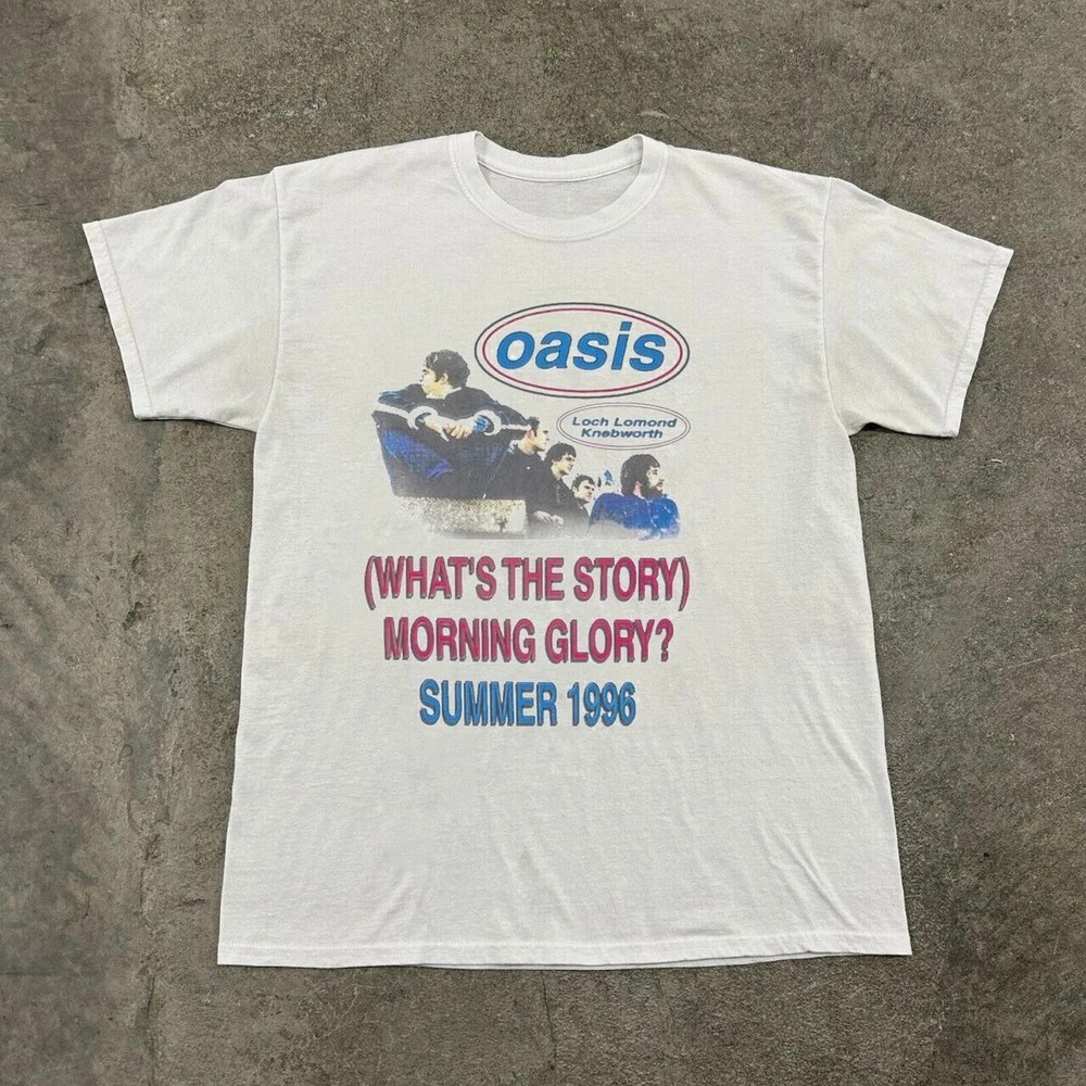 Vintage Oasis Loch Lomond Knebworth 1996 Tour White Unisex Tee Sizes S-5XL