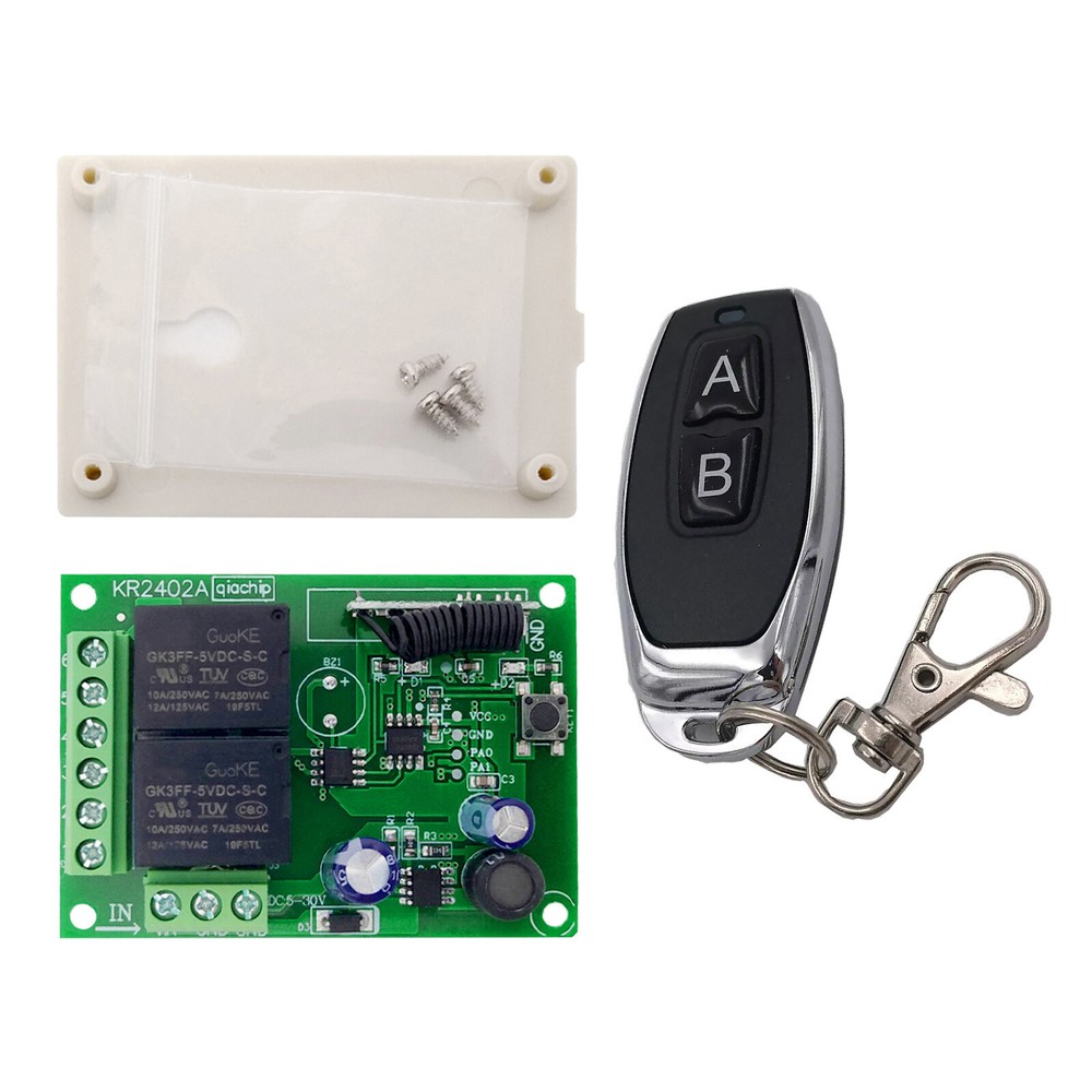 Wireless RF 433MHz Remote Control Transmitter 2 Channel for DC 6V 12V 24V Relay Universal Switch