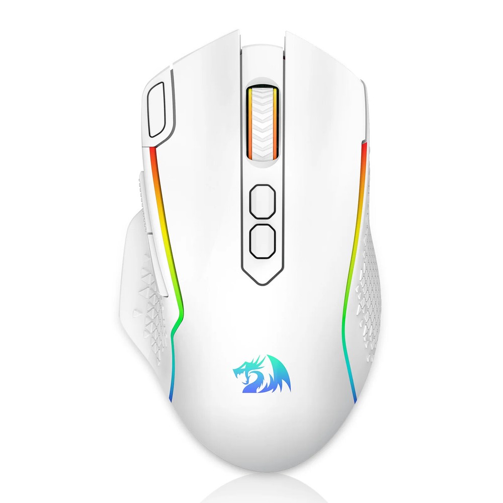 Wireless Gaming Mouse with 10000 DPI, Rapid Fire Key, Black and White Design