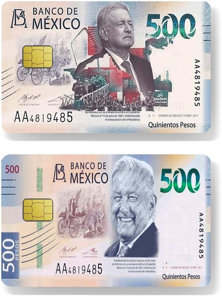 Credit Card Sticker Small Chip Debit Card Skin Cover Mexican Bank Card Transp...-image