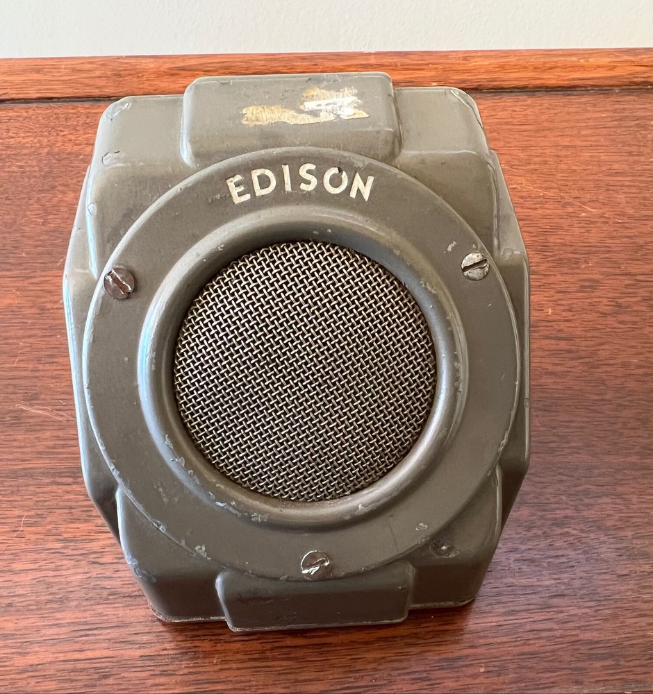 VINTAGE EDISON SPEAKER IN ALL METAL CASE UNTESTED