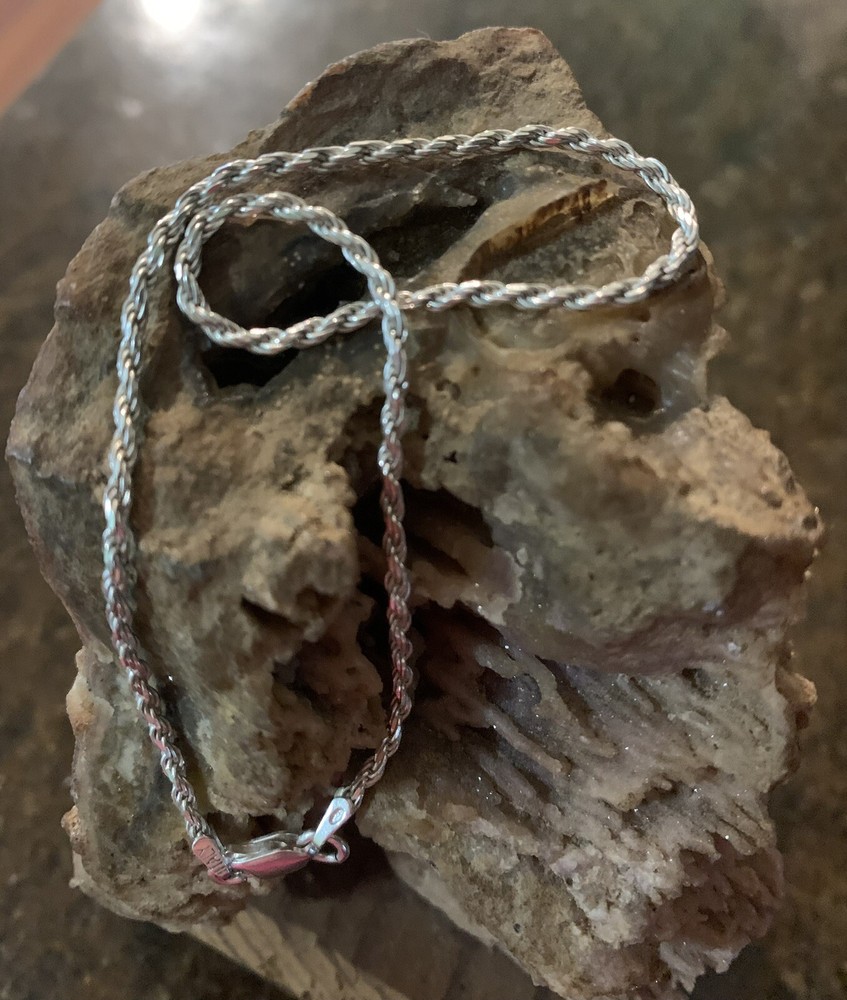 Rope Chain Anklet - 9 inch* (1.7mm* wide) - Sterling Silver - Made in Italy