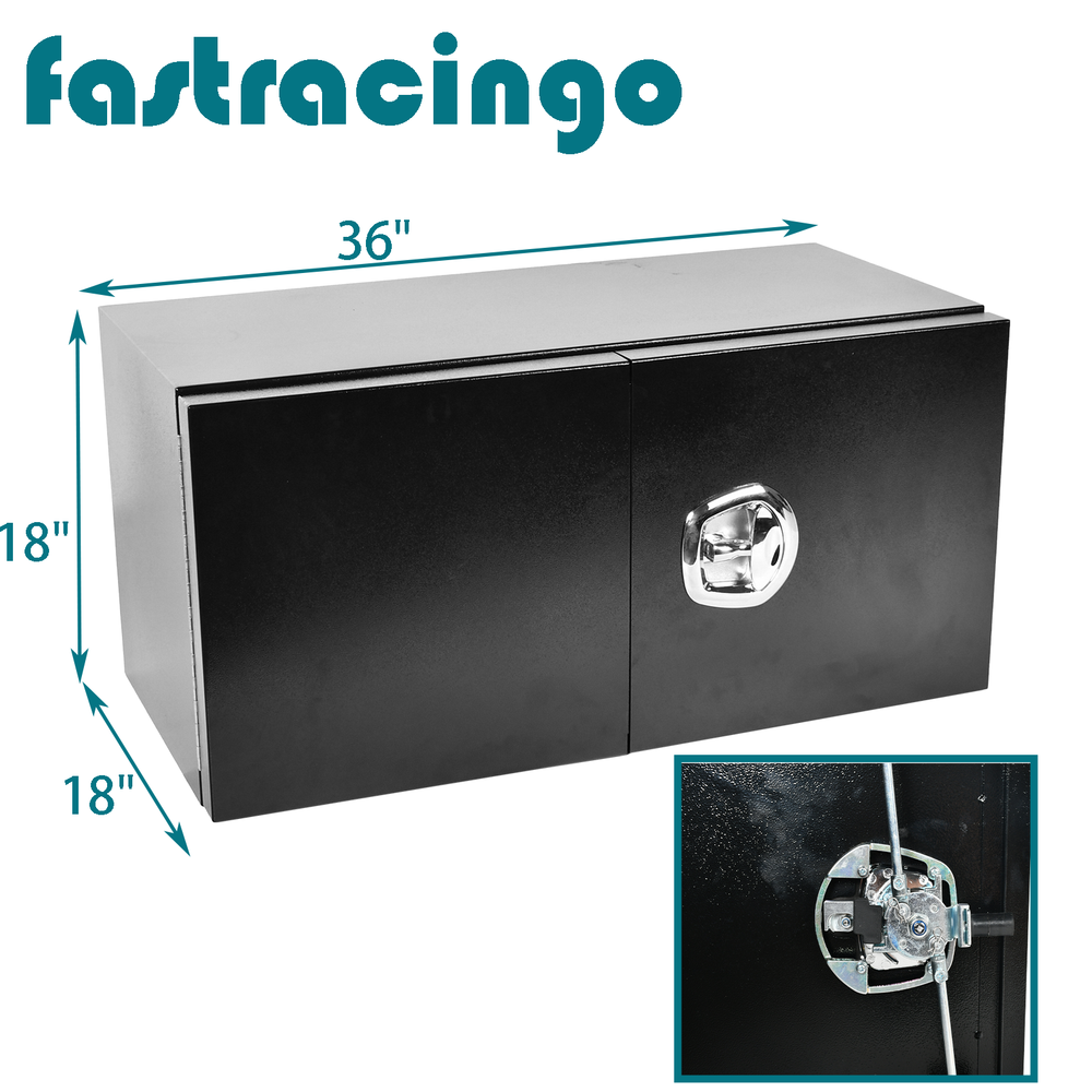 36x18x18 Steel Truck Bed Tool Box with Barn Door and Key Lock