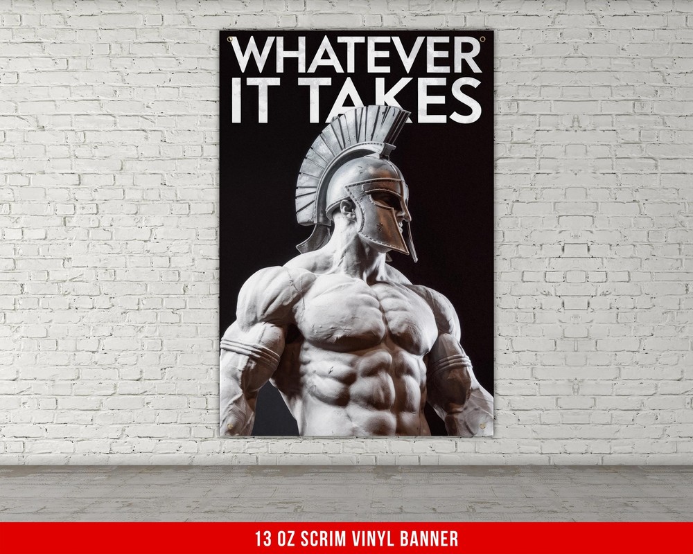 Motivational Vinyl Gym Banner for Home Fitness Wall Decor