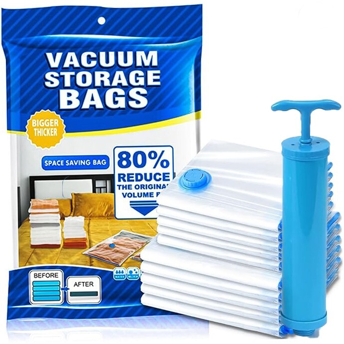 10 Jumbo Vacuum Storage Bags for Travel Clothes Space Saving