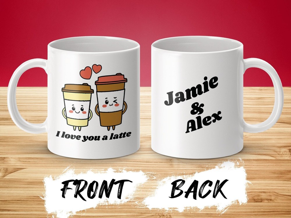 Personalized Valentine's Day Mug With Custom Names Personalized Couple Coffee Mu