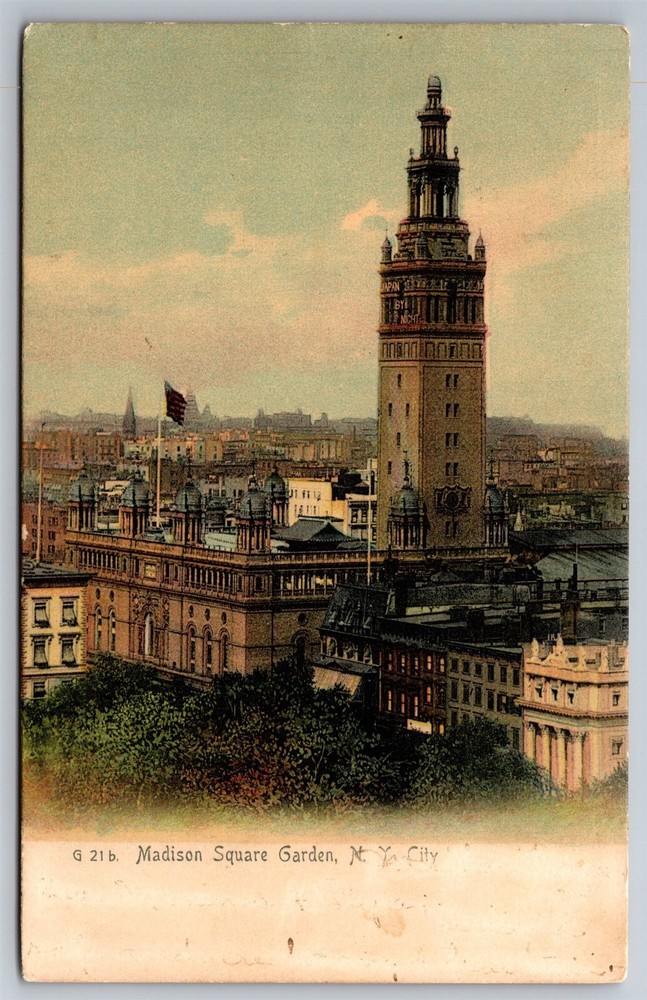 Madison Square Garden Tower Birdseye Cityscape NYC NY C1905 UDB Postcard AB24
