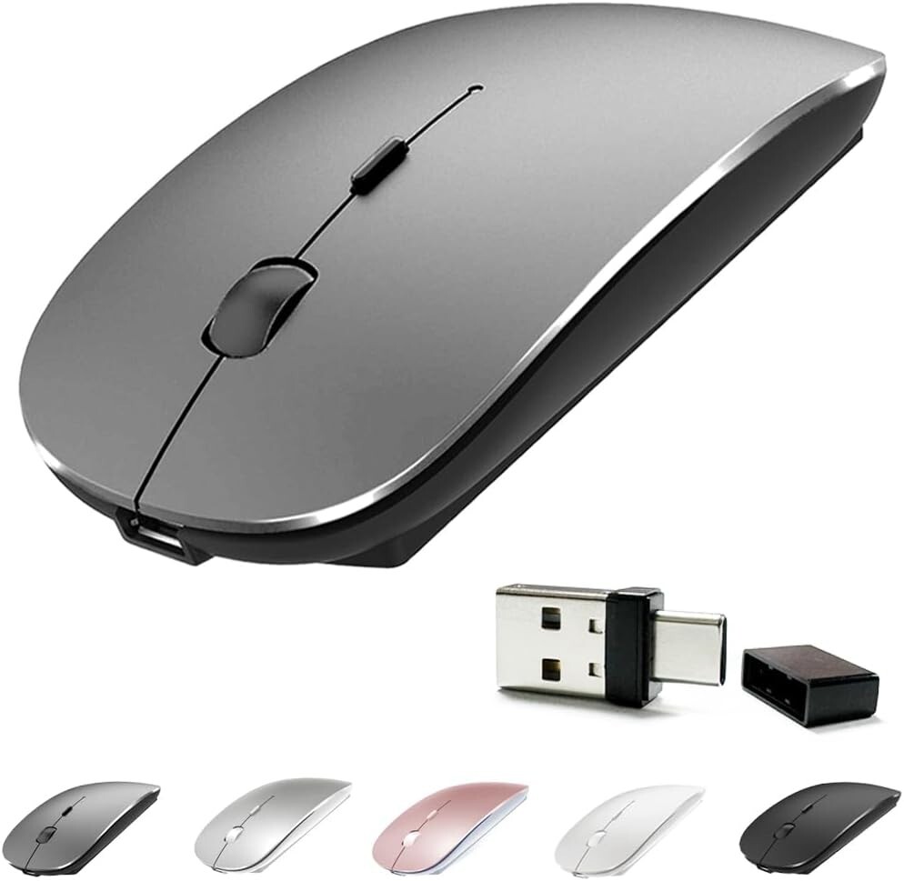Rechargeable 4-Mode Wireless Mouse with Bluetooth 3.0/5.2, USB 2.4G, and Type-C Connectivity for Enhanced Compatibility