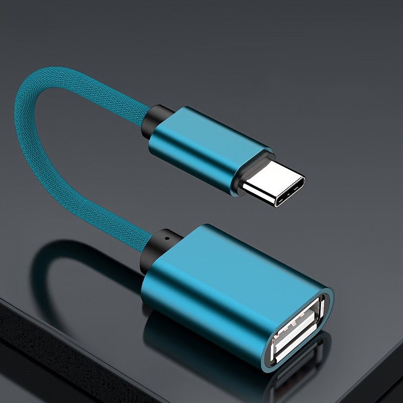 Nylon Braided USB to Type-C Cable with OTG Adapter for Fast Data Transfer and Charging