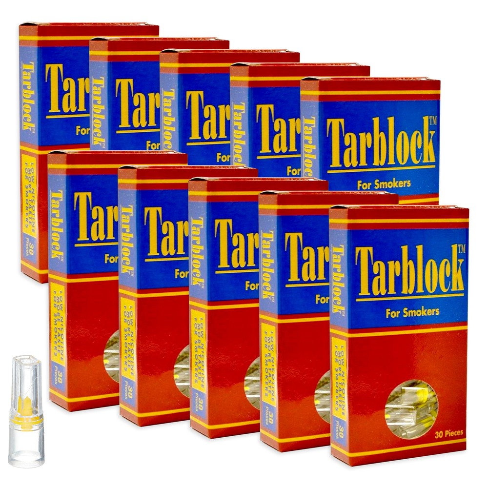 TARBLOCK Cigarette Filter Tips - 10 Packs (300 Filters Total)