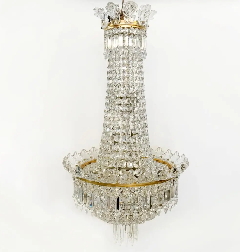 Rare Baccarat French Empire Crystal Chandelier for Luxurious Antique Lighting