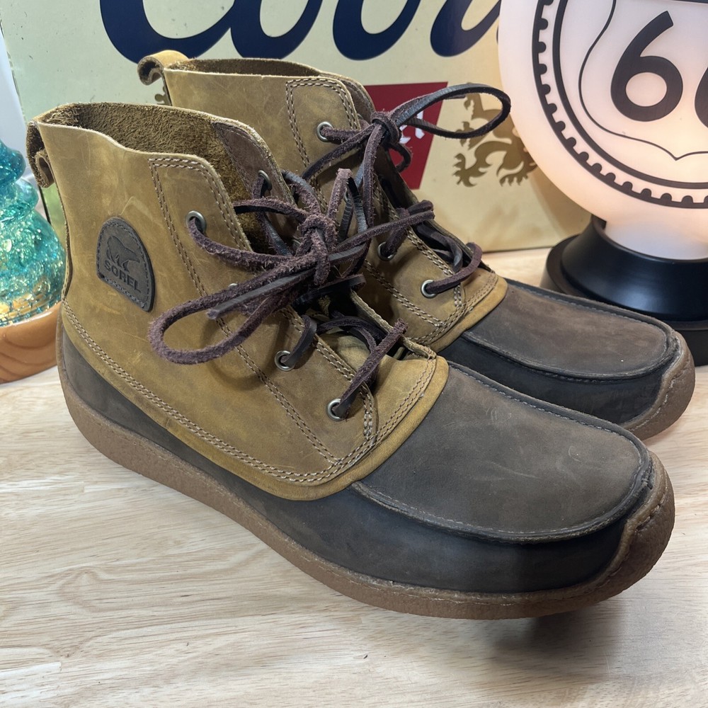SOREL Men’s Chukka Chugalug Boots British Tan Leather Rubber Sole Size 9