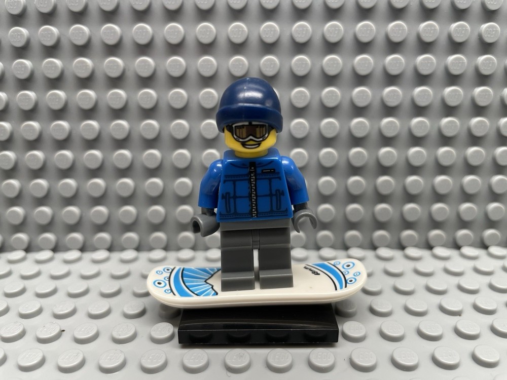 LEGO CMF Series 5 Snowboarder Guy with Snowboard and Black Baseplate