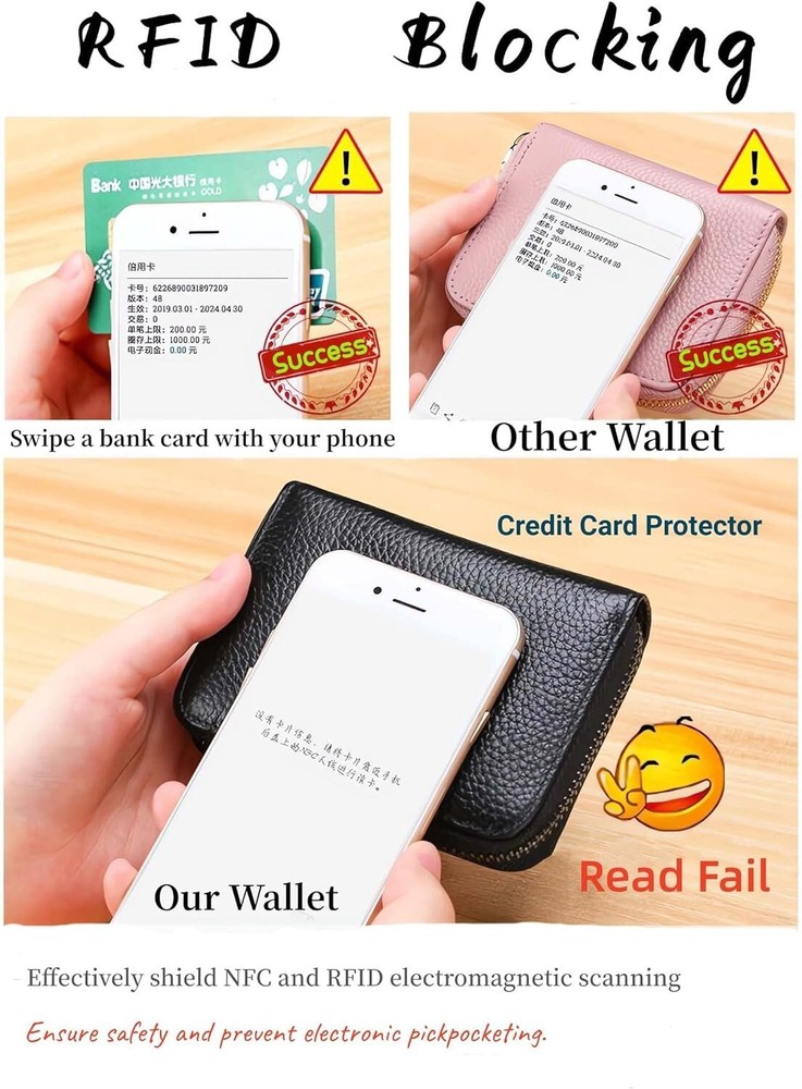 Slim Genuine Leather Credit Card Holder Wallet for Men and Women-image