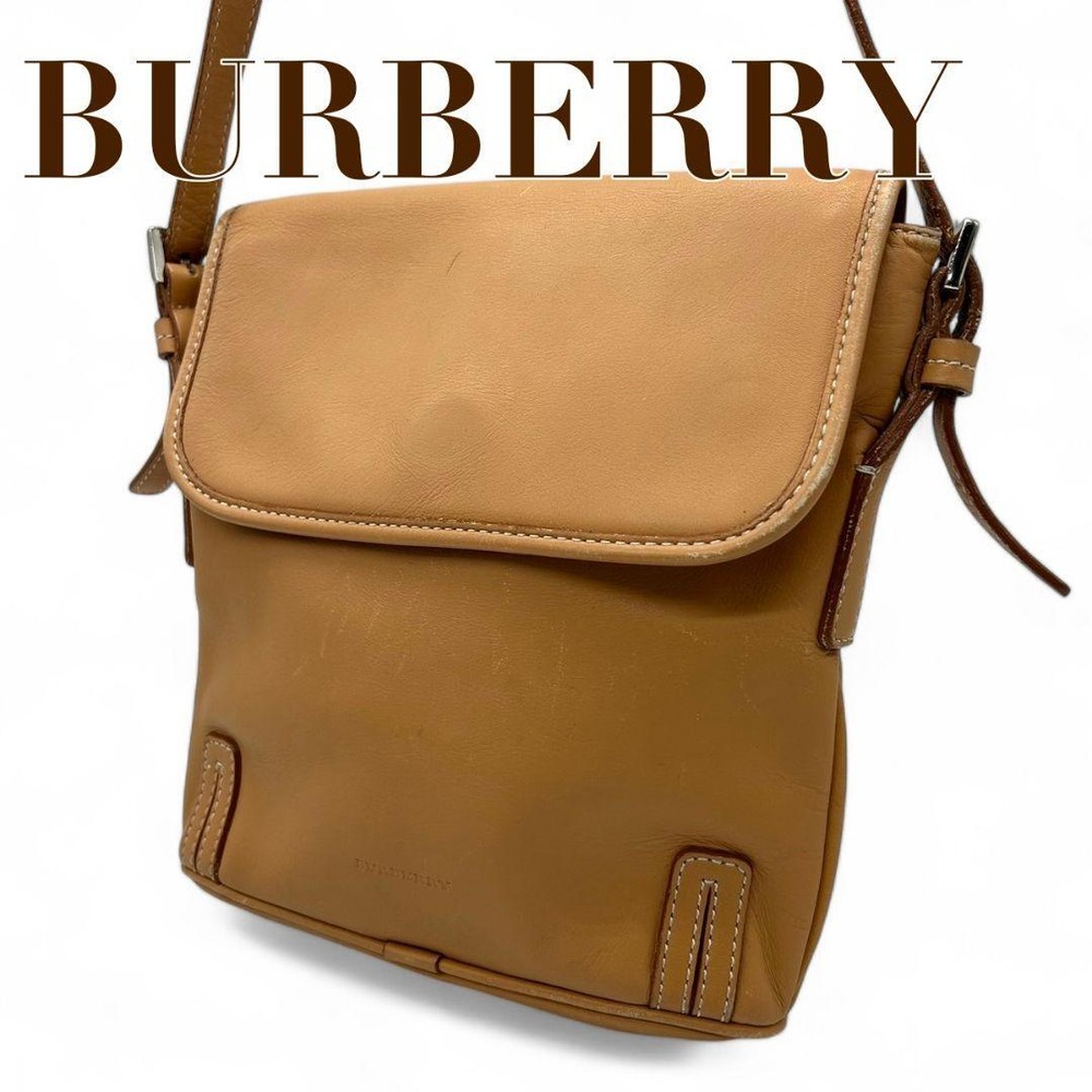 Burberry Shoulder Bag Nova Check Leather Brown Authentic F10251701