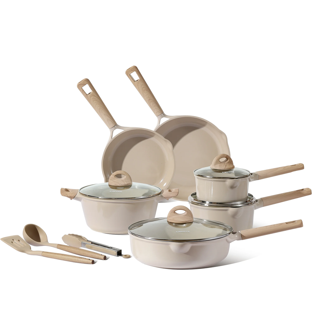 Ceramic Nonstick 13-Piece Pots and Pans Set Non-Toxic Cookware