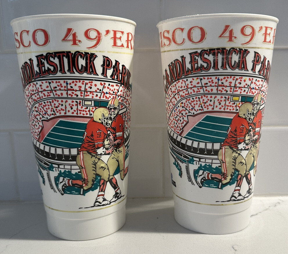 Vtg 1993 San Francisco 49ers Candlestick Park Cup Season schedule Lot (2)