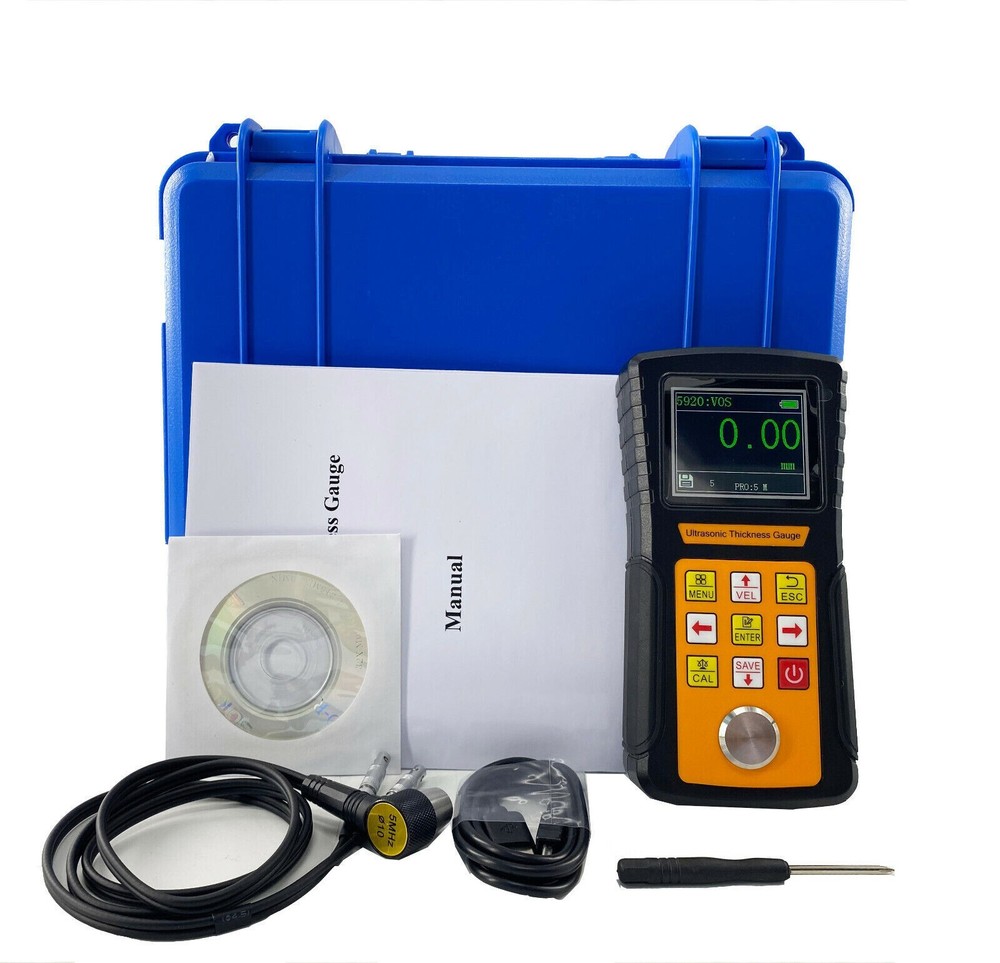 Precision Digital Ultrasonic Thickness Gauge 0.03-23.62 Inch for Metal Steel Plastic Testing