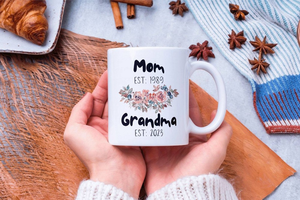 Mom Mug Pregnancy Announcement Baby Announcement Grandmother Gift. Promoted To