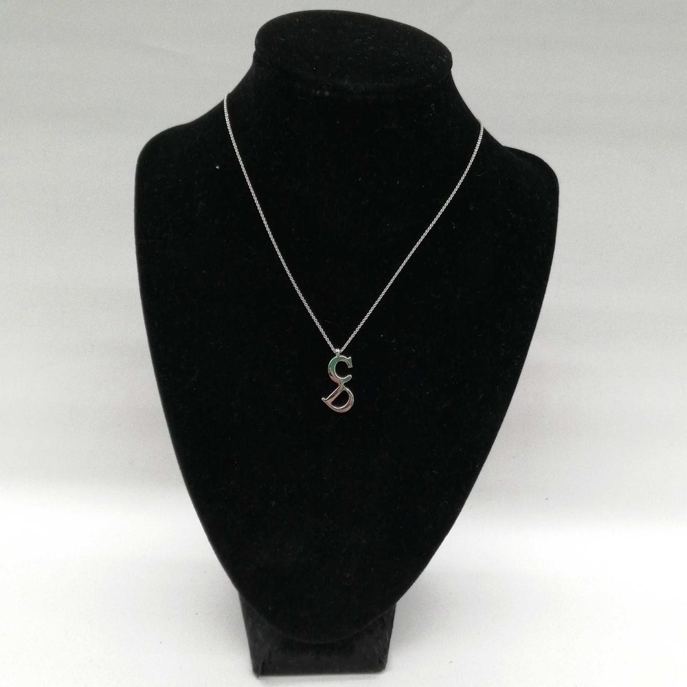 Dior CD Logo Plate Necklace Y0619 in Gold or Silver