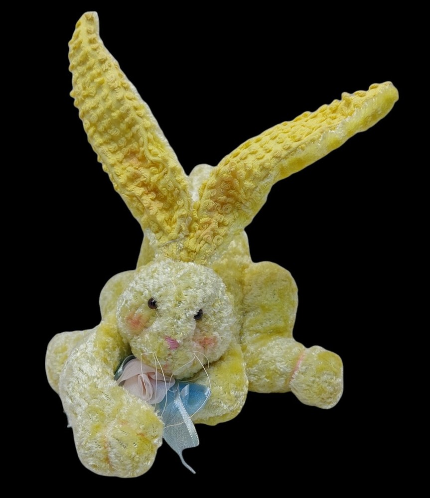 Accents and Occasions Bunny Plush Stuffed yellow legs crossed 5