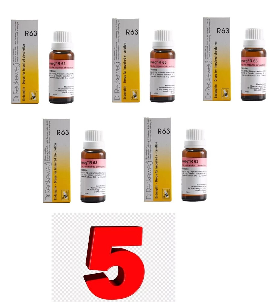 Pack of 5, R63 Homeopathy Remedy 22ML - Free Shipping & Fast Dispatch - Buy Now!-image