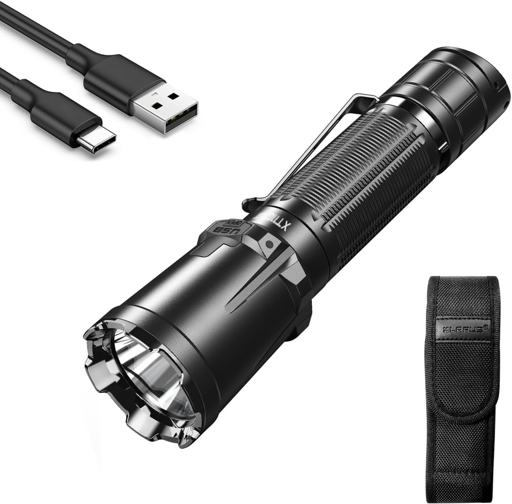XT11GT Pro 3300 Lumens USB C Rechargeable Tactical Flashlight, 1345 Feet Beam Di