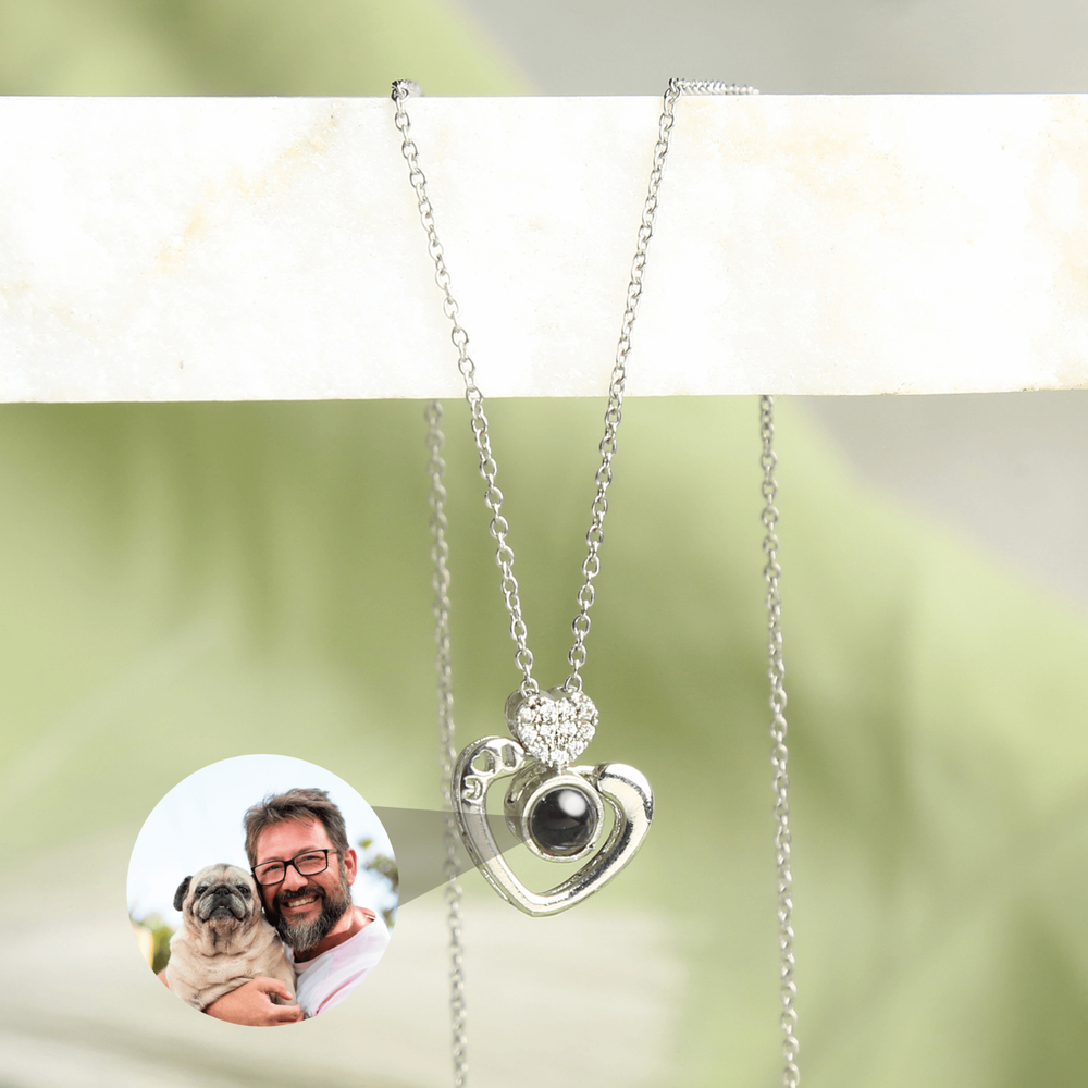 Love Projection Necklace • Memorial Photo Necklace • Custom Pendant with Picture