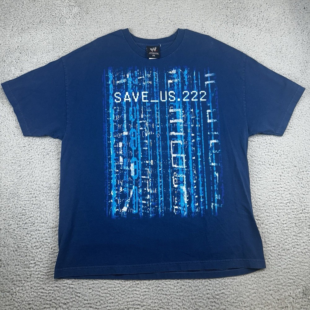 Chris Jericho Y2J 2002 Save Us Upon Us T-shirt WWE Y2K Double Sided Size 2XL XXL