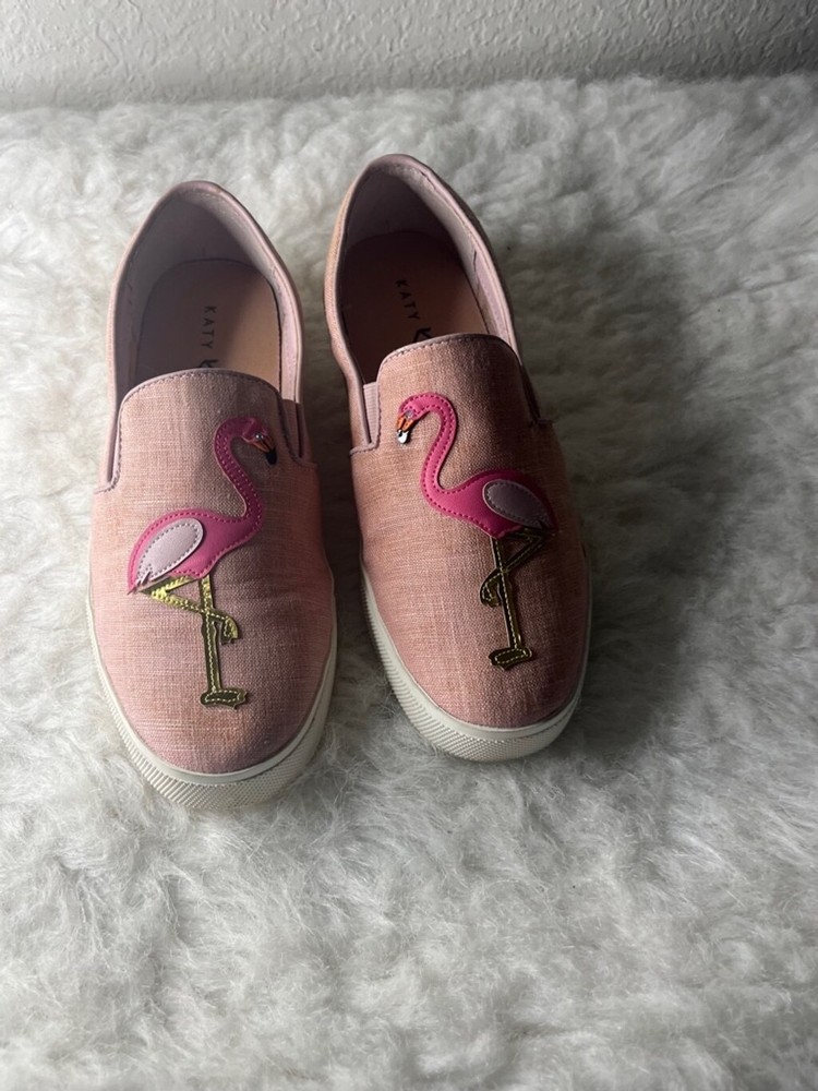 Katy Perry Kerry Flamingo Embroidered Sneakers for Women Size 7M