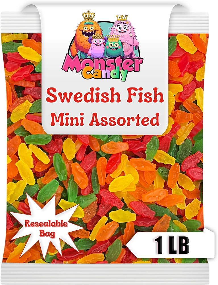 Sweedish Fish Candy Bulk Assorted Flavors - 1 lb resealable bag - Sweedish Fi...