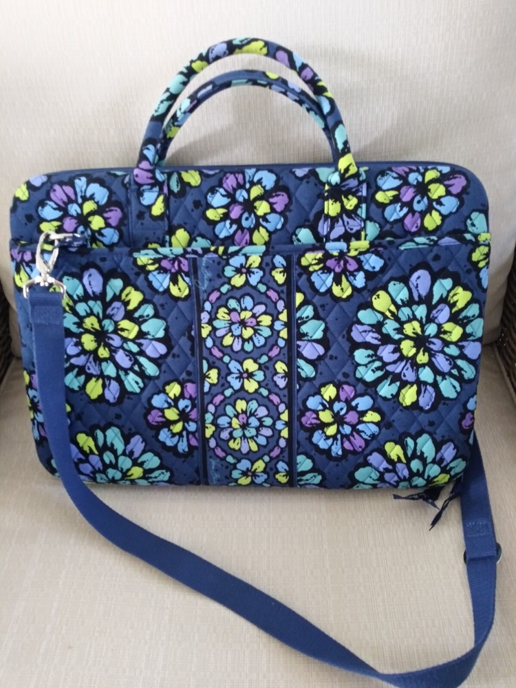 Vera Bradley Blue Floral Laptop Carrying Hard Shell Bag Case