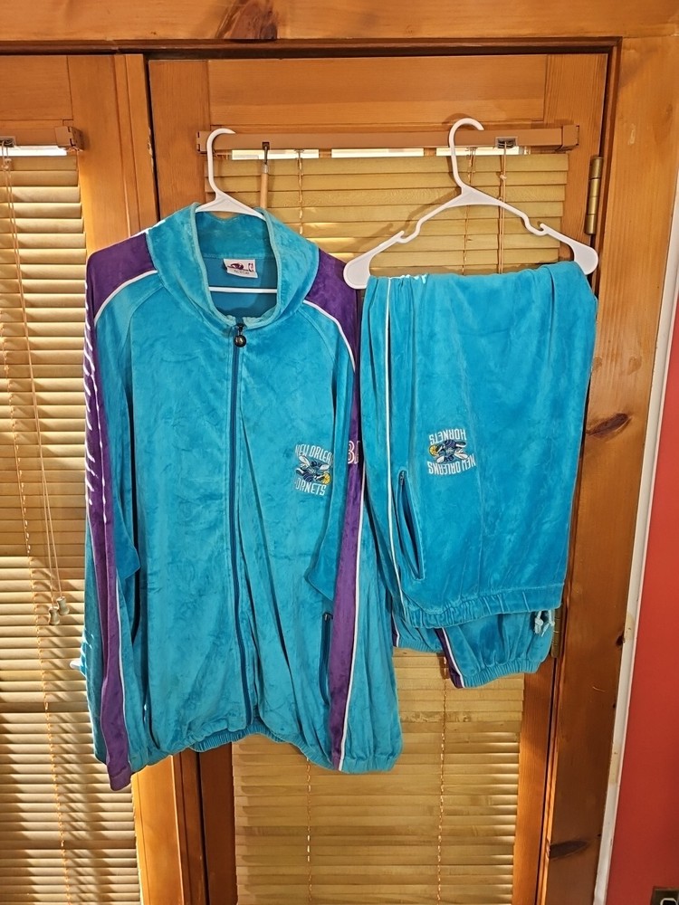 Vintage Y2K Unique Sports Generation Charlotte Hornets Velour Set Sweat Suit 6XL