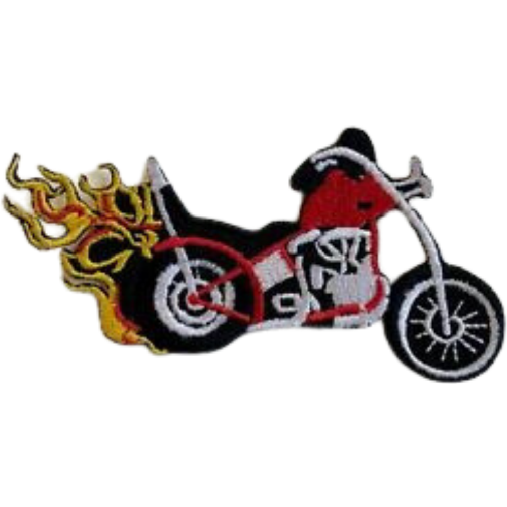 Custom Iron-On Embroidered Chopper Bike Patch for DIY Sewing