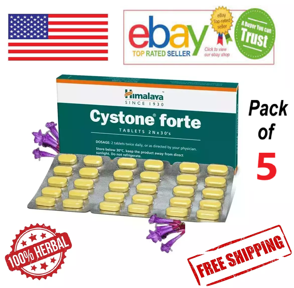 5x60 Himalaya Cystone Forte Tablets for Kidney Health with Free Shipping