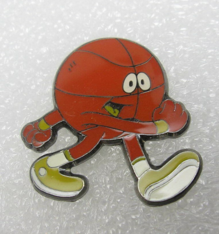 Red Basketball Walking Lapel Pin (B273)
