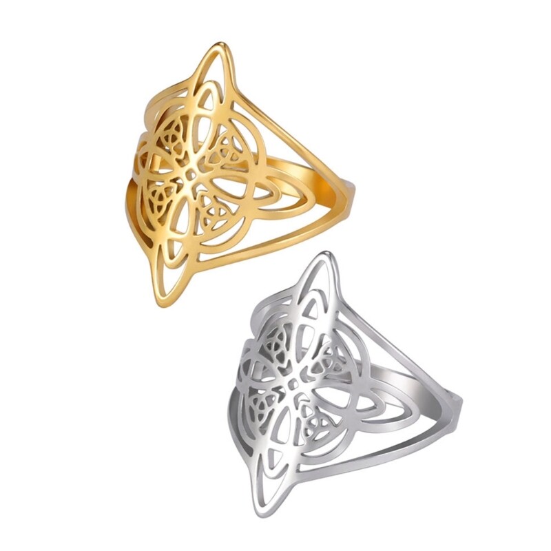 Vintage Celtic Amulets Rings Fashion Wide Geometric Jewelry