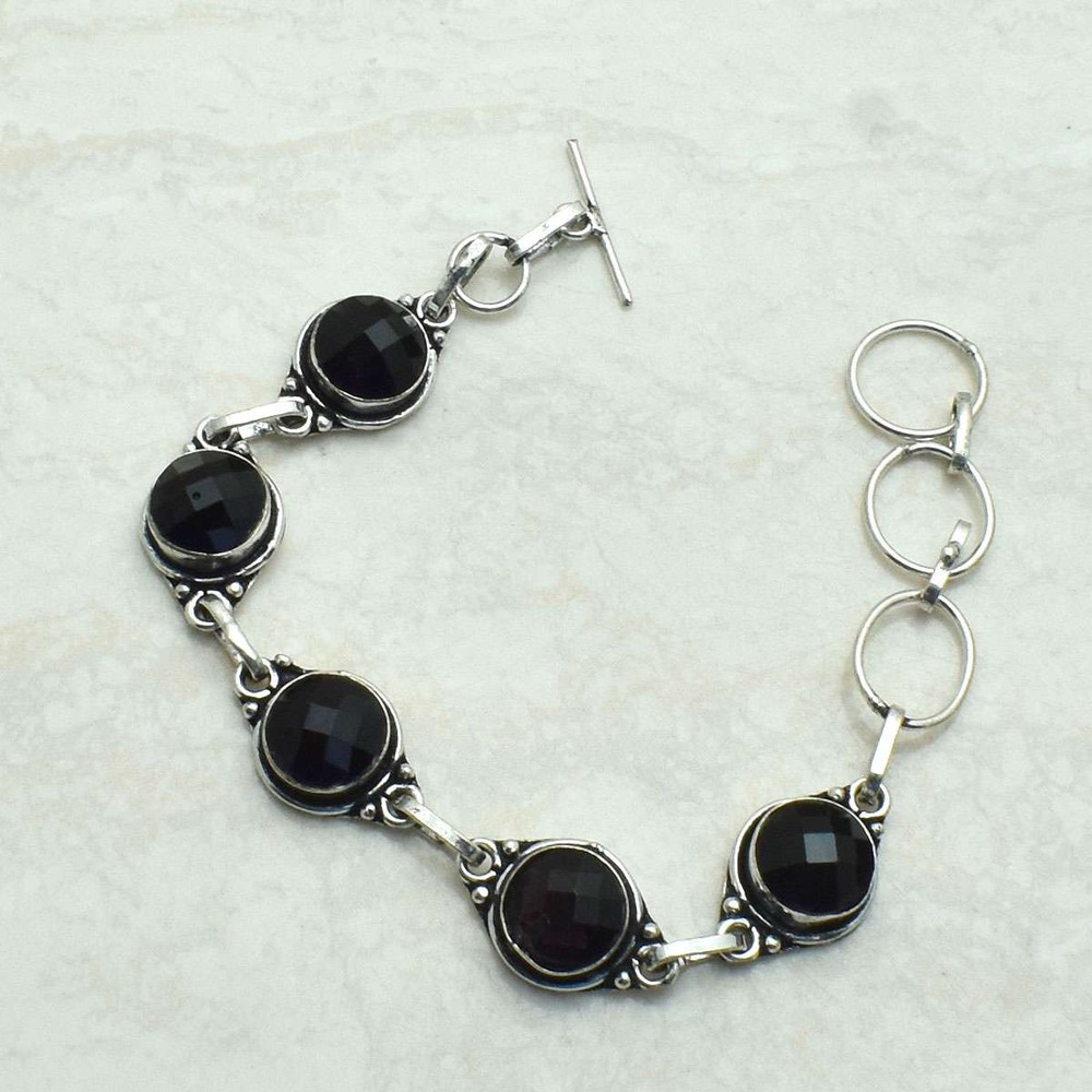 Black Onyx Gemstone Ethnic Handmade Bracelet Jewelry 12 Gms AB 68720