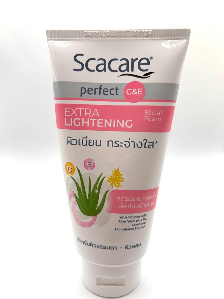 Scacare Extra Lightening Facial Foam with Aloe Vera Vitamin C E Brightening