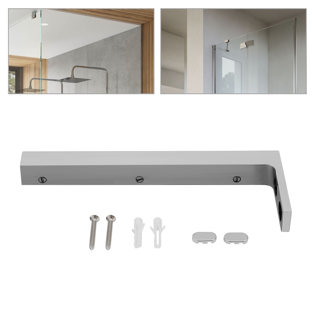 Glass Door L-Shape Stabilizing Bracket, Glass Support Bracket Stabilizer, Stabil