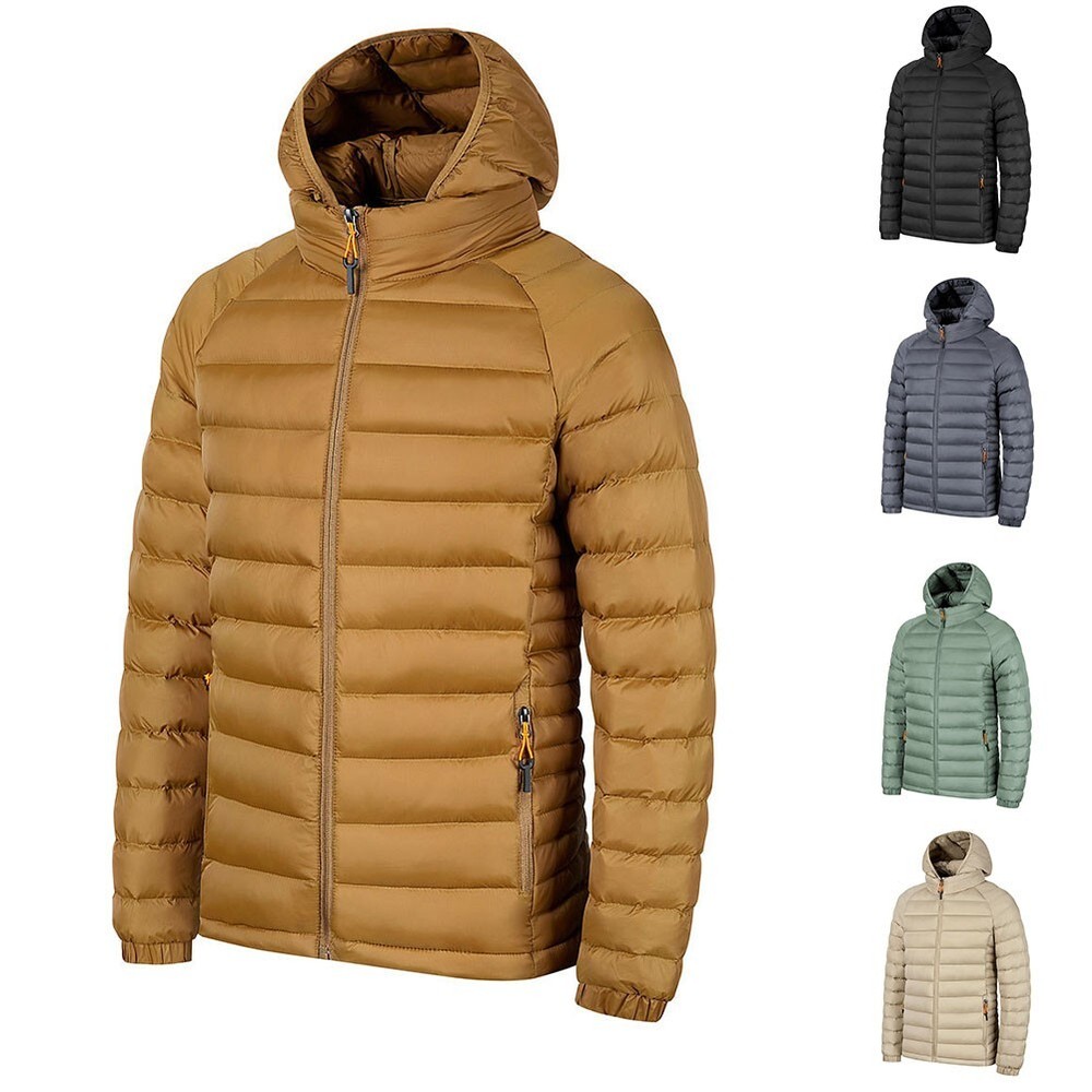 Mens Overcoat Hooded Casual Jackets Long Sleeve Outdoor Outwear Padded