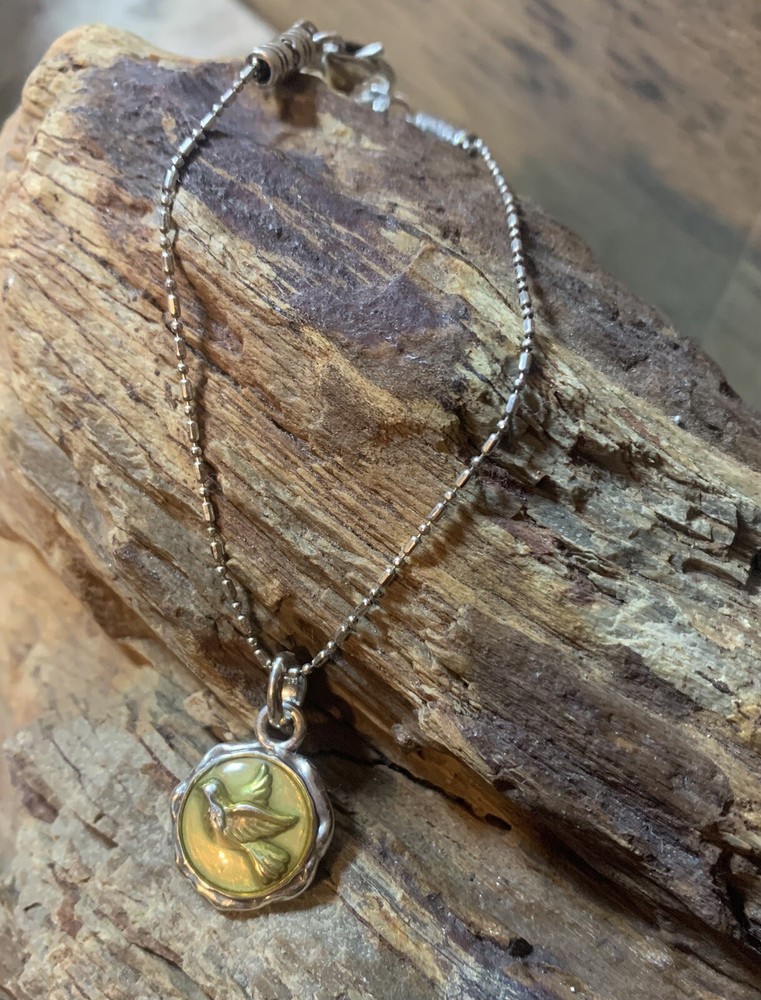 Brighton Peace & Love Silver Plated Dove Charm Bracelet with Crystals