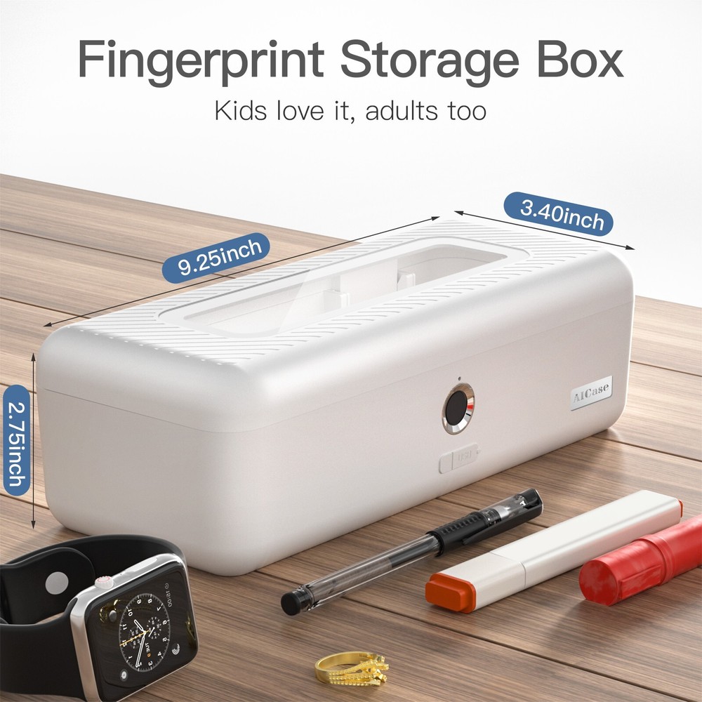 Biometric Fingerprint Lock Storage Box for Cash Jewelry and Pencils  -image