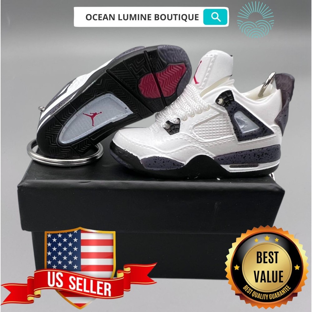 Air Jordan 3D Mini Sneaker Keychain, Shoe Keyring Shoe Box, Display Box Option