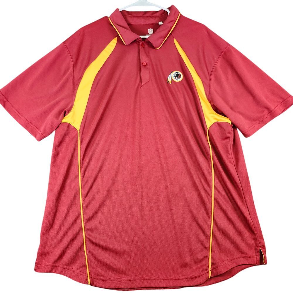 NFL Washington Redskins Official Performance Polo Shirt Athletic Team Gear 2XL