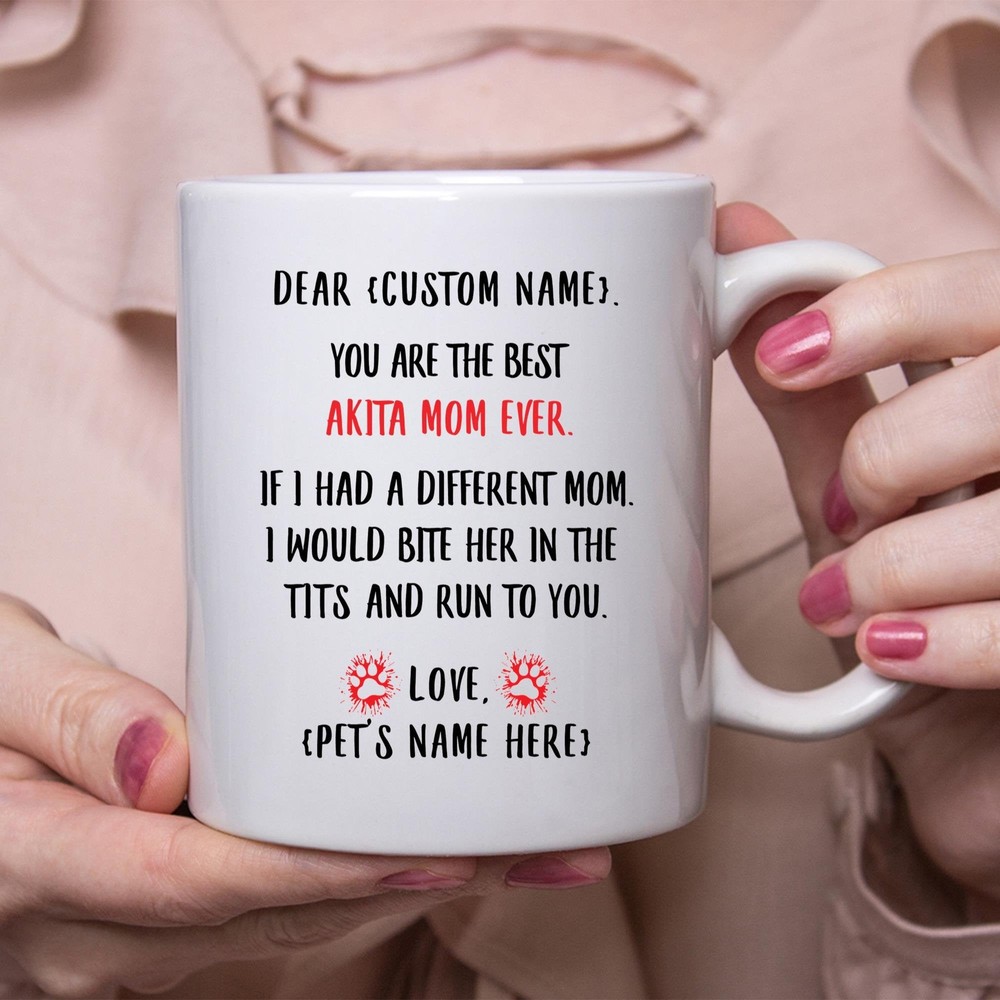 Akita Mom Gift Personalized Mothers Day Gift Mug Custom Name Gifts For Dog Mom