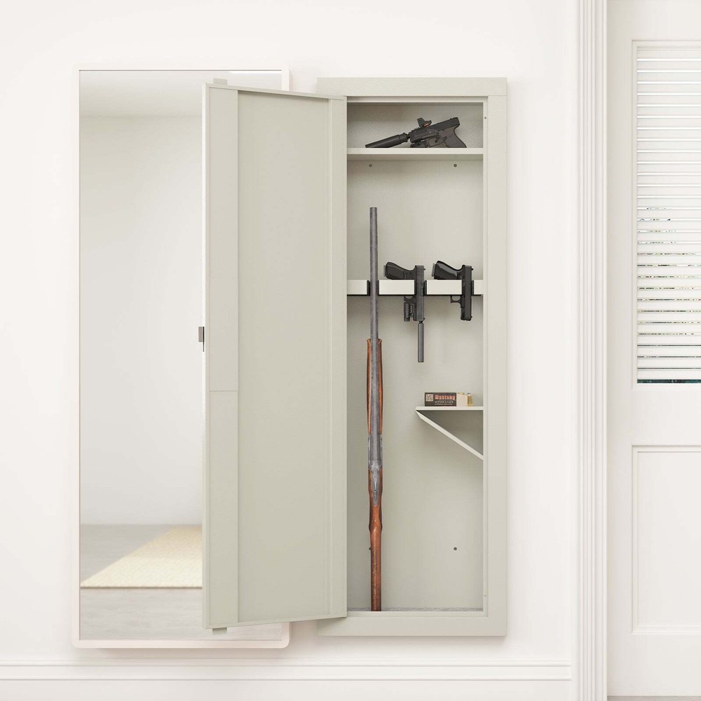 Quick-Access Wall Gun Safe - White